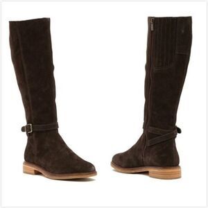 New‎ Clarks Clarkdale Clad Suede Riding Boot Dark B